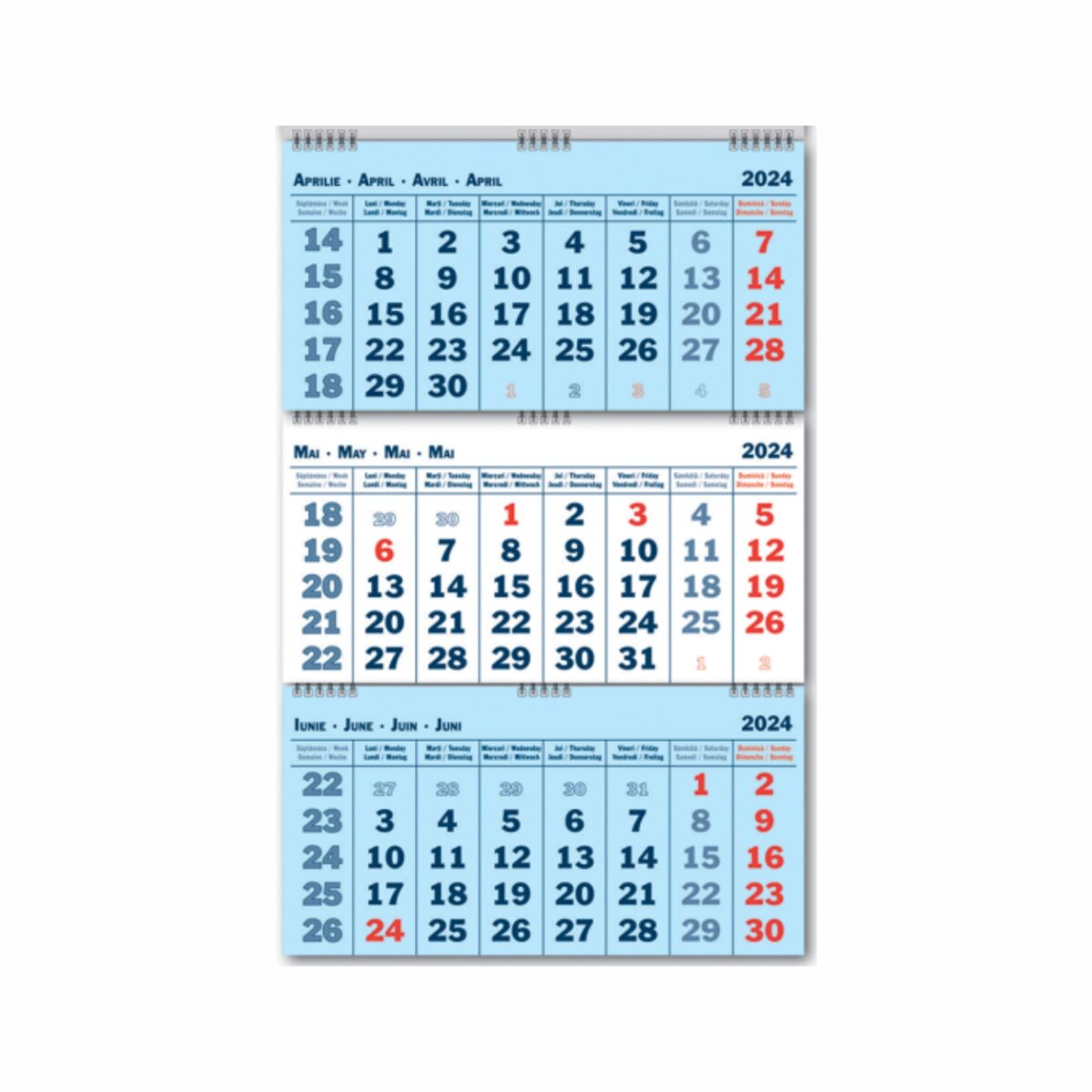 Calendar de perete Triptic Pliabil, 2024
