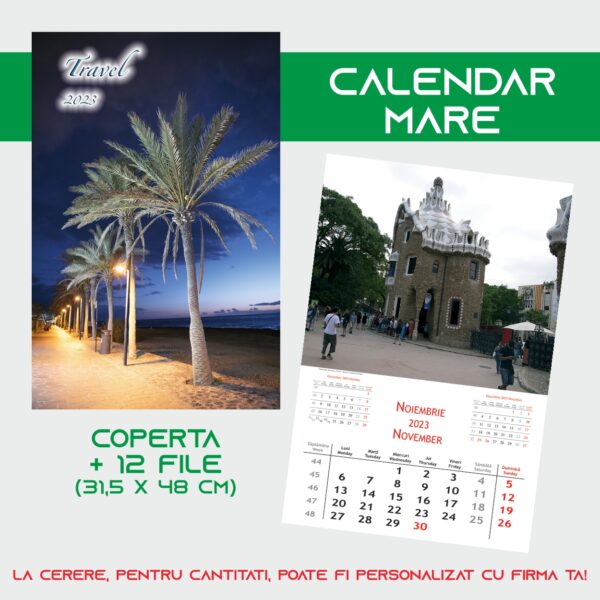 Calendar de perete cu imagini, Travel, 2023 - Coperta