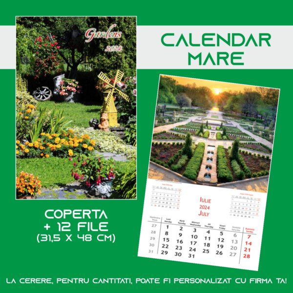Calendare de perete cu imagini, Gardens, 2024