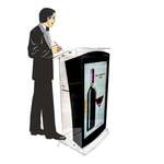 Pupitru Digital Dr. LECTERN, pentru conferințe, din plexiglas transparent, cu televizor - imagine 3