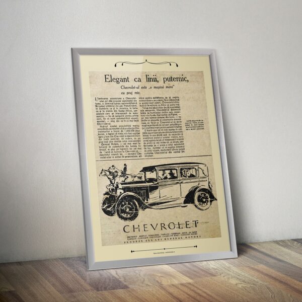 Tablou vintage - reclamă Chevrolet (1929)