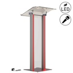 Pupitru pentru conferințe din plexiglas și aluminiu, Iluminare cu Led Design , culoare rosie