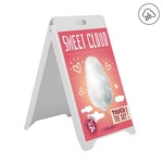 People Stopper din plastic cu mâner, alb sau negru, 500 × 880 mm