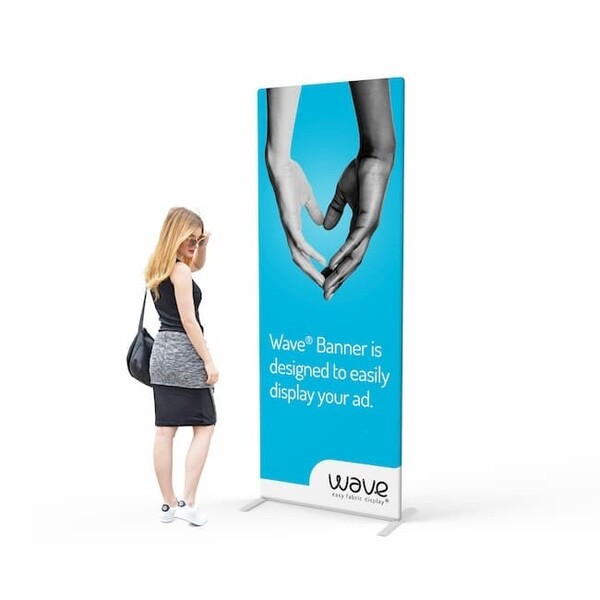 Print textil Wave Banner pentru sistem drept, personalizat pe o față sau față-verso