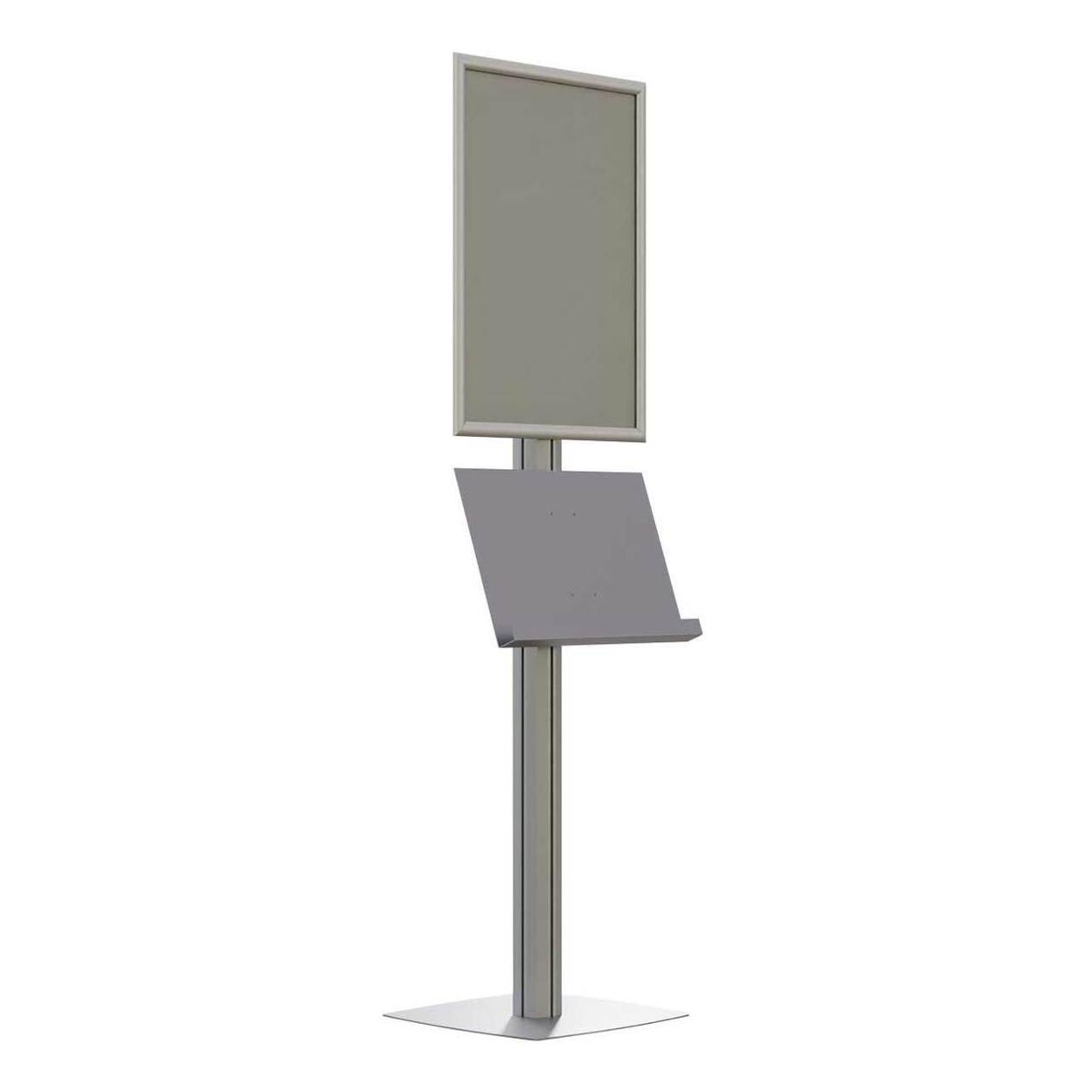 Panou Informativ,ramă click și picior aluminiu, simplă față, cu 1 raft, diverse mărimi (2) Panou Informativ,ramă click și picior aluminiu, simplă față, cu 1 raft, diverse mărimi - imagine 1
