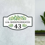 Plăcuță indicatoare pentru casă - colecția Flowers - Mint Green