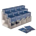 Suport carti de vizita de birou din plexiglas cu 12 buzunare