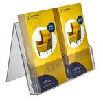 Suport flyere incolor cu 2 buzunare Portret 100 x 210mm - imagine 4