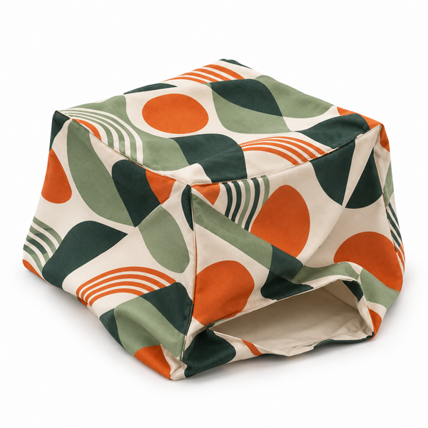 Print textil pentru taburet cub copii 30 cm: husă goală personalizată, fără corpul din spumă