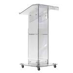 Pupitru reglabil din plexiglas LE270, transparent, cu patru roți