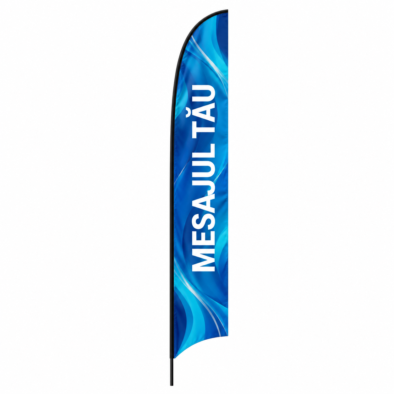 Steag publicitar velă XL SH, 5,2 m, print nou Steag publicitar velă XL SH, cu sistem negru și print nou personalizat, fără bază