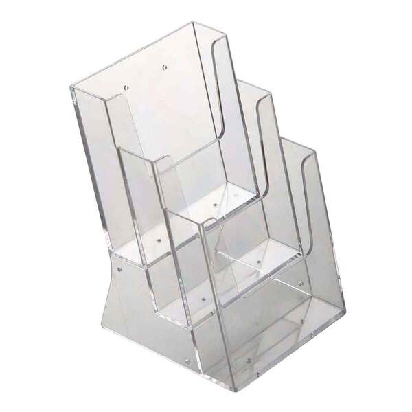 Suport pliante A4 cu trei buzunare transparente, pentru birou și perete